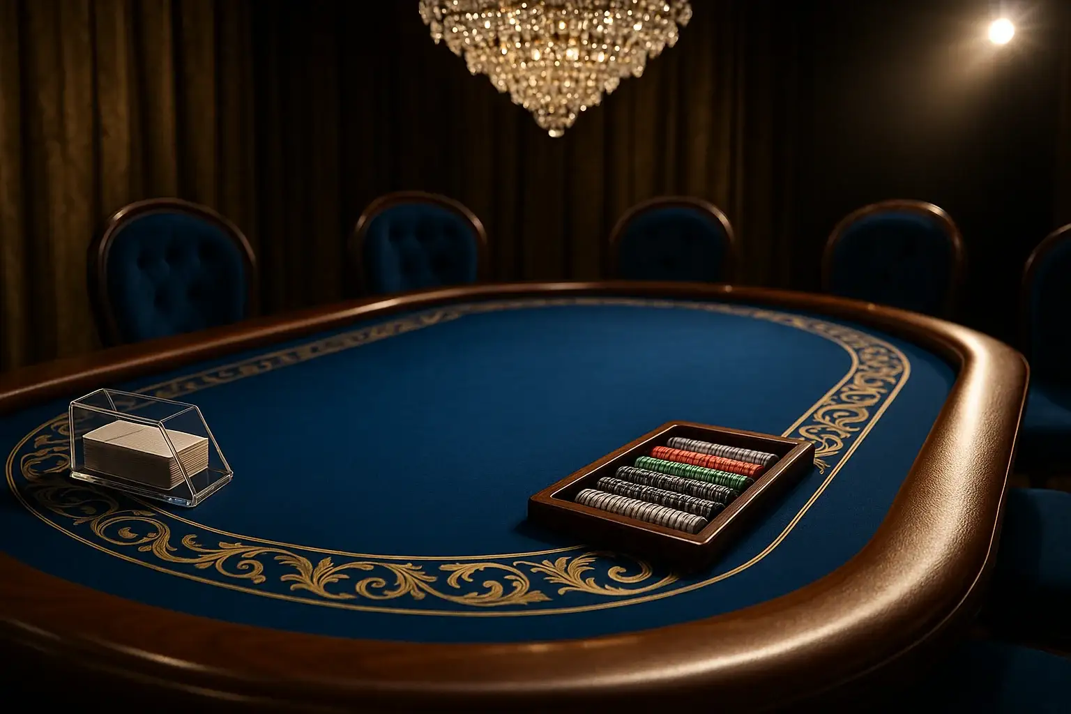 Hyperrealistic wide shot of premium live baccarat studio in Philippines